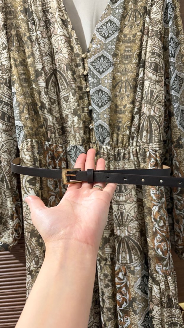 Bohem Desenli Uzun Kemerli Kadın Elbise - Görsel 4