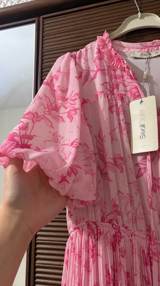 Pembe Pilili Elbise - Görsel 2