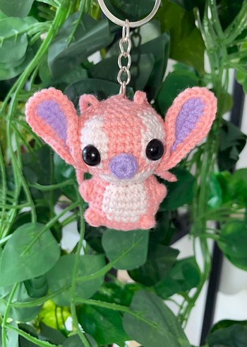 Pembe Pastel El Örgüsü Peluş Anahtarlık
