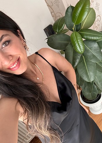 Siyah Midi Askılı V-Yaka Kadın Elbise - Görsel 5