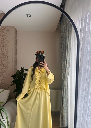 Sarı Uzun Bohem Kadın Elbise - Görsel 4