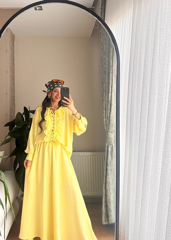 Sarı Uzun Bohem Kadın Elbise - Görsel 5