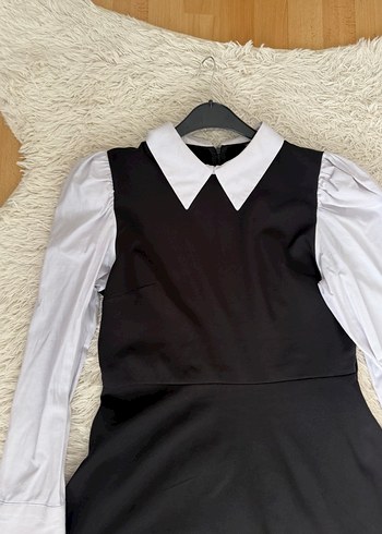 Siyah Kemerli Mini Elbise - Görsel 7