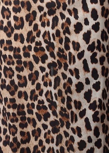 Kahverengi Leopar Desenli Elbise - Görsel 3