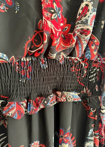 Uzun Kollu, Kuşaklı, Mini Bohem Elbise - Görsel 3