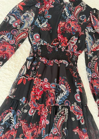 Uzun Kollu, Kuşaklı, Mini Bohem Elbise - Görsel 5