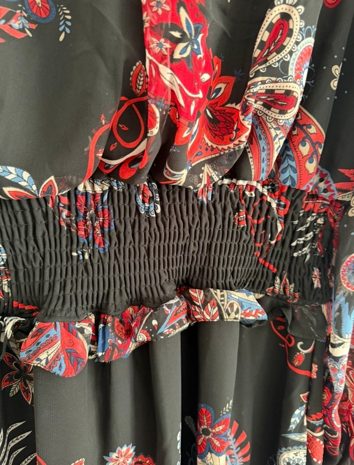 Uzun Kollu, Kuşaklı, Mini Bohem Elbise - Görsel 3