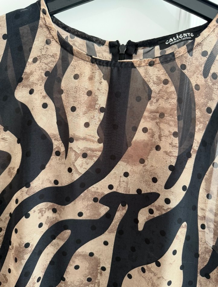 Kadın Kahverengi Zebra Desenli kısa elbise - Görsel 5