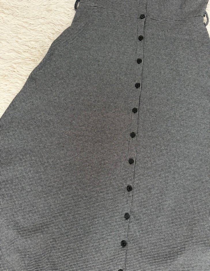 Gri Uzun Düğmeli Kadın Elbise - Görsel 2