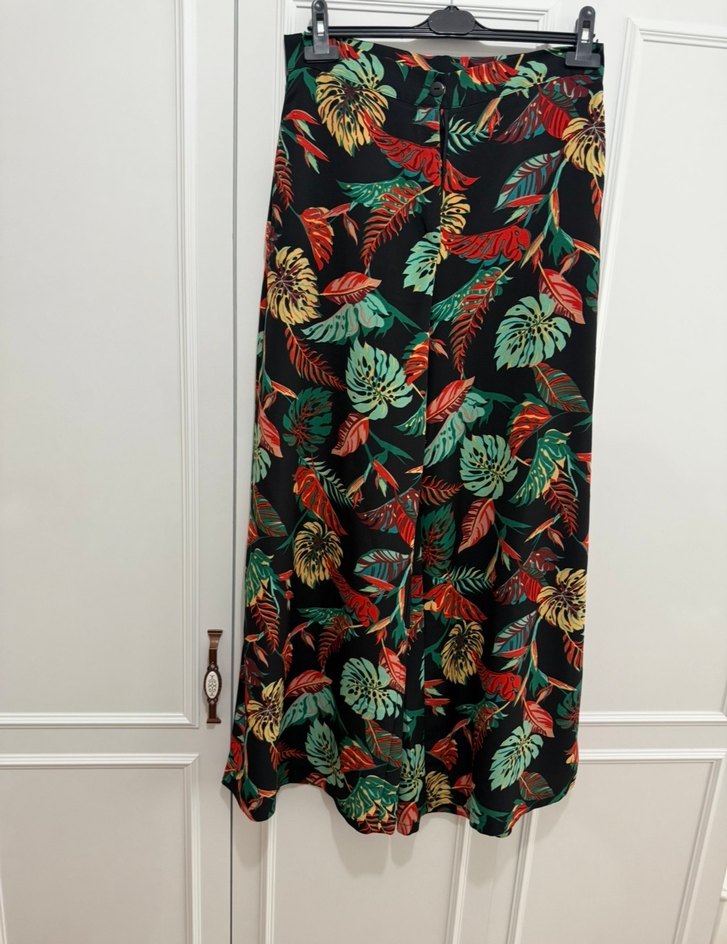 Kadın Bol Paça Kumaş Pantolon - Görsel 5