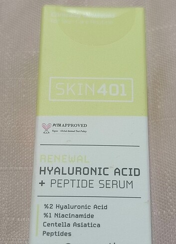 Skin 401 hyrolic asit peptit serum