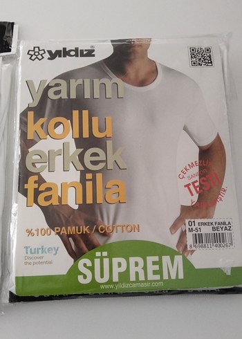 Diğer Yarım Kollu Erkek Fanila Beyaz