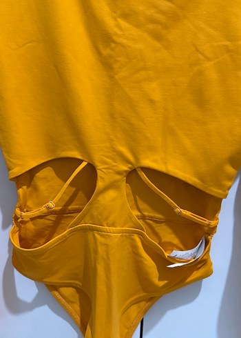 Turuncu Uzun Kollu Kemerli Mini Bluz - Görsel 3