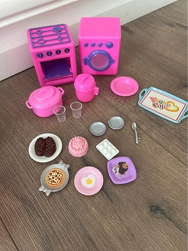 Beden Renk Barbie mutfak gereçleri seti