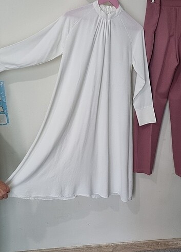 Uzun ekru tunik