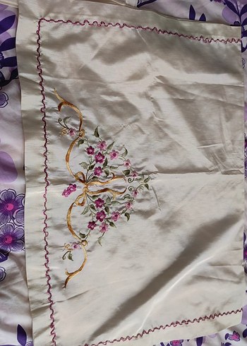 Nakışlı Beyaz Masa Örtüsü Seti - Görsel 2