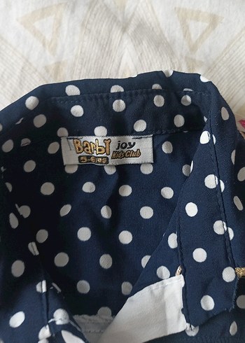 Düğmeli Kısa Kollu Bohem Kız Gömleği - Görsel 2