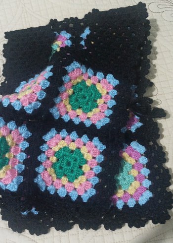 Kız Çocuk Örgü Bohem  yandan bağcıklı yelek - Görsel 4