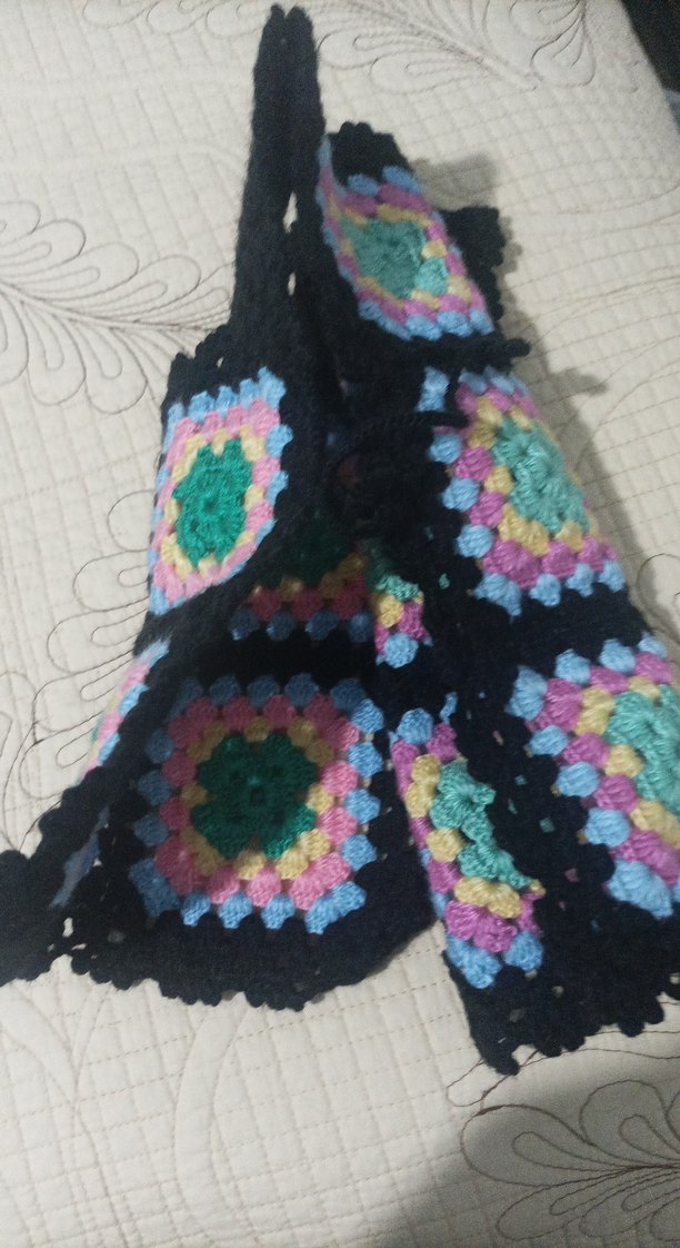 Kız Çocuk Örgü Bohem  yandan bağcıklı yelek - Görsel 3