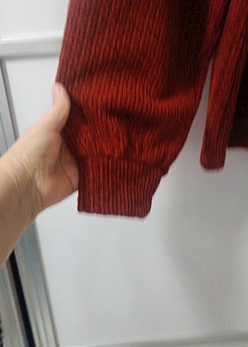 Kadın Kahverengi Örgü Salaş Kazak - Görsel 3