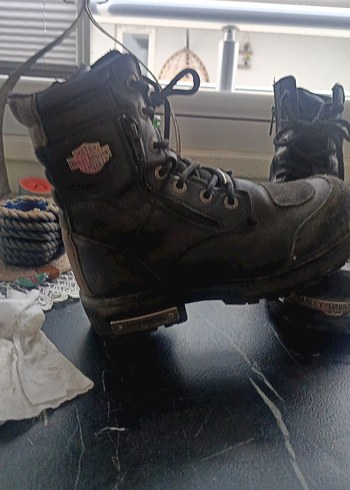 Siyah Parlak Tokalı Erkek Biker Bot - Görsel 2