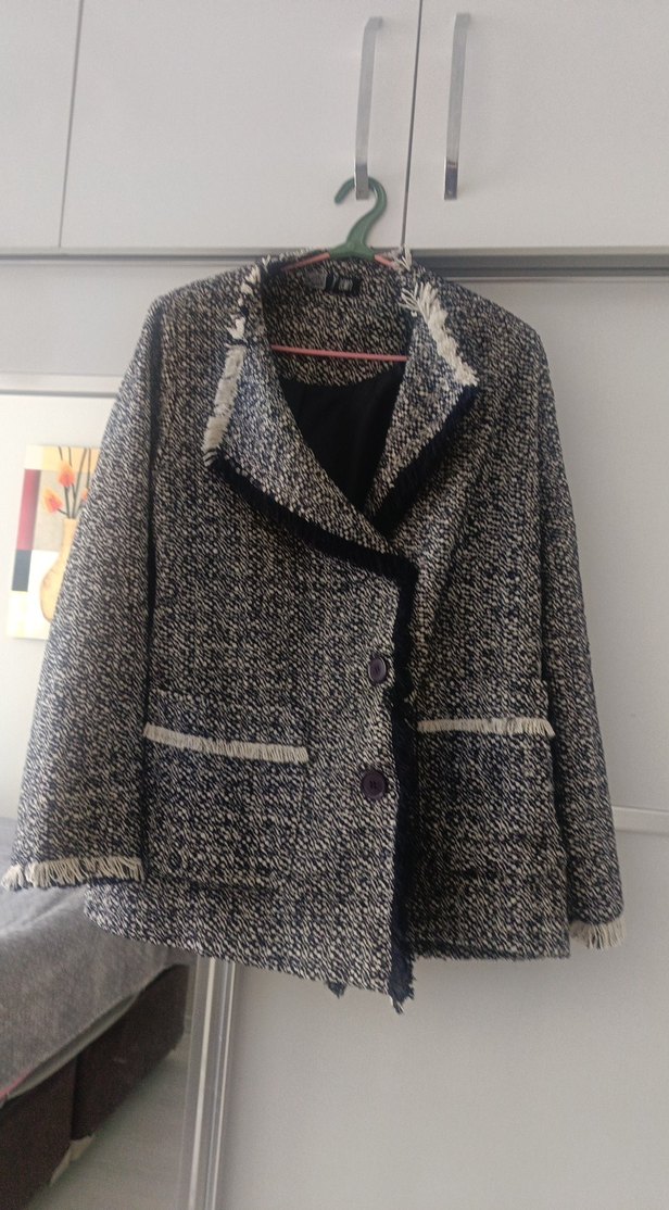 Gri Midi Kadın Yün Kaban, ceket - Görsel 2