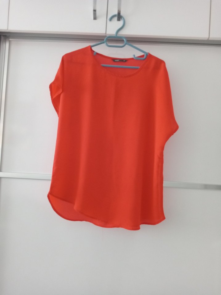 Kırmızı Salaş Kısa Kollu Bluz - Görsel 2