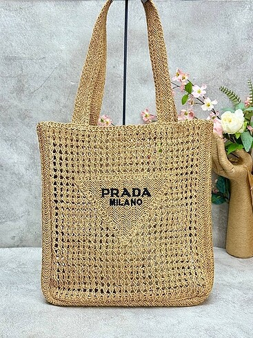 Prada woody tote