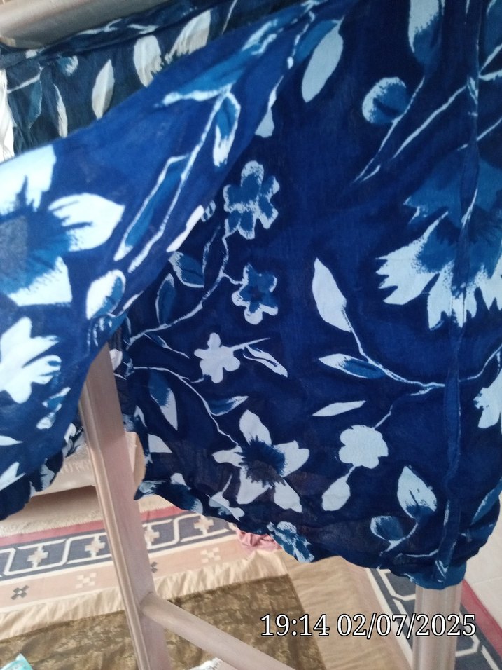 Mavi Bağlama Desenli Mini Etek - Görsel 2