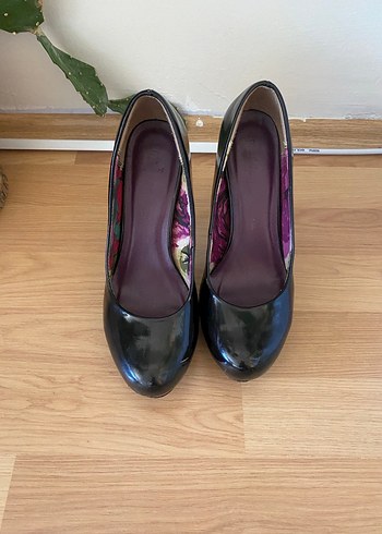 Siyah Parlak Platform Topuklu Kadın Stiletto - Görsel 4