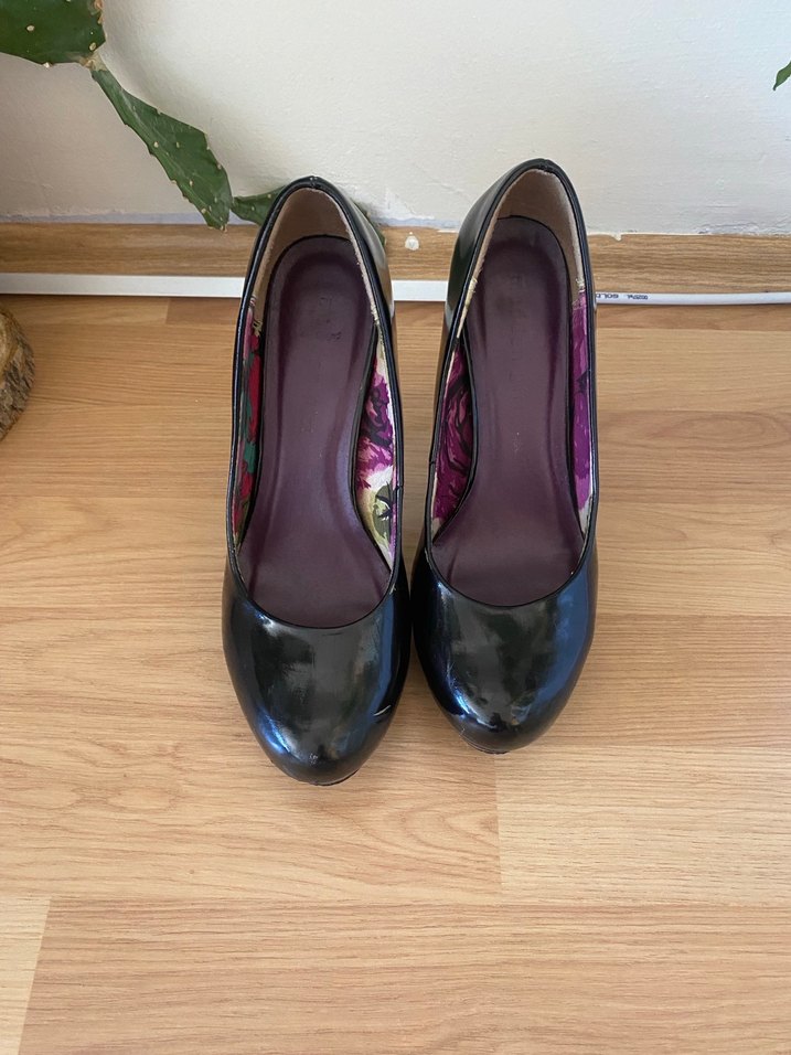 Siyah Parlak Platform Topuklu Kadın Stiletto - Görsel 4