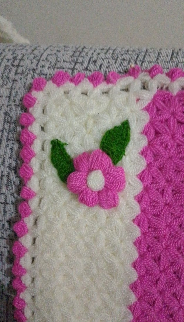 Pembe Çiçekli El Örgüsü Banyo Süngeri - Görsel 3