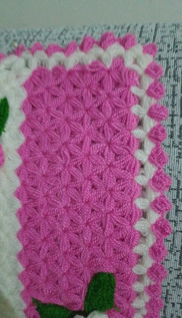 Pembe Çiçekli El Örgüsü Banyo Süngeri - Görsel 4