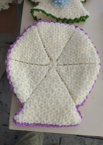 Mor Kenarlı Beyaz Banyo Süngeri - Görsel 4