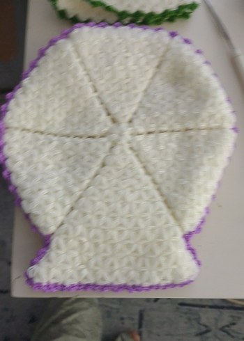 Mor Kenarlı Beyaz Banyo Süngeri - Görsel 3