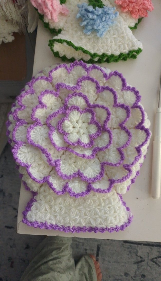 Mor Kenarlı Beyaz Banyo Süngeri - Görsel 2