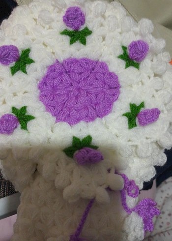 Çiçek Desenli Örgü lif - Görsel 2