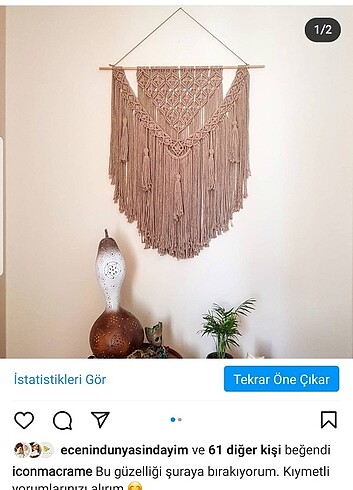 Markasız Ürün Makrome Duvar Süsü