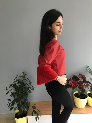 Markasız Ürün KÜRK KOL DERİ CEKET