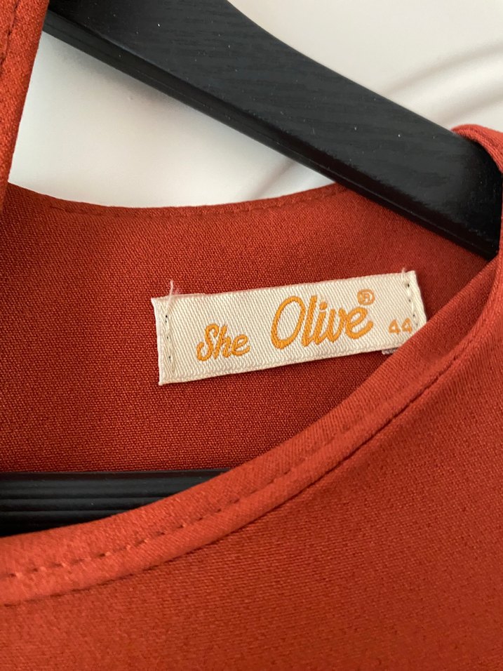 Diger kiremit Uzun Kollu Volanlı Elbise - Görsel 2