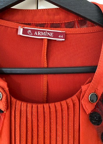 Kiremit Vintage Nakışlı Kadın Uzun Kaban - Görsel 2