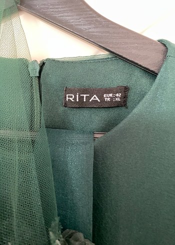 Uzun, Nakışlı, Yeşil Kadın Elbise - Görsel 2