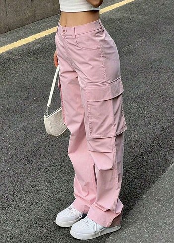 SHEIN PEMBE KARGO PANTOLON