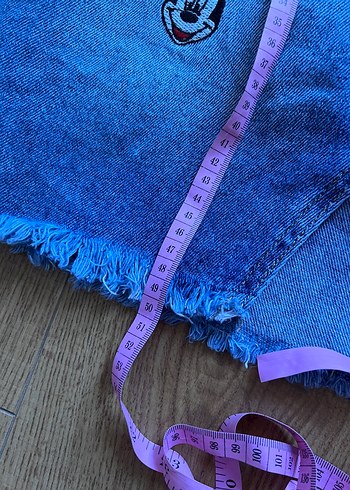 Diğer Nakışlı Kemerli Kız Denim Etek