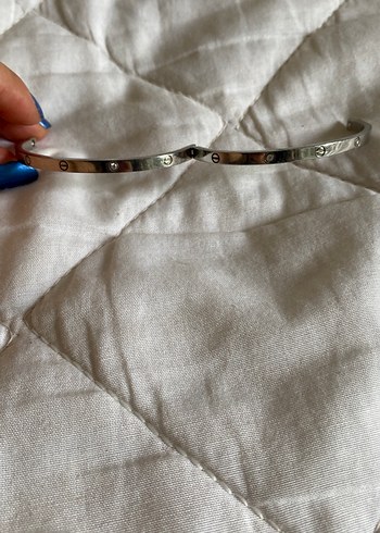 Beden gri Renk Gri Minimalist Tokalı Kadın Bileklik