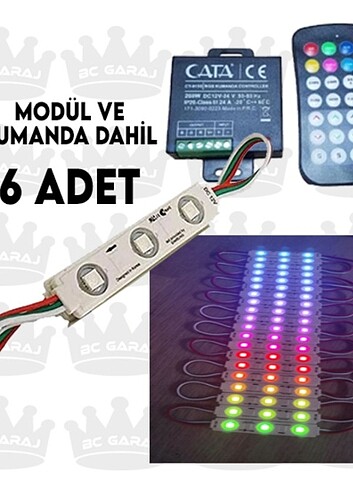 RGB Parmak Led + Modül Kumanda dahil 6x