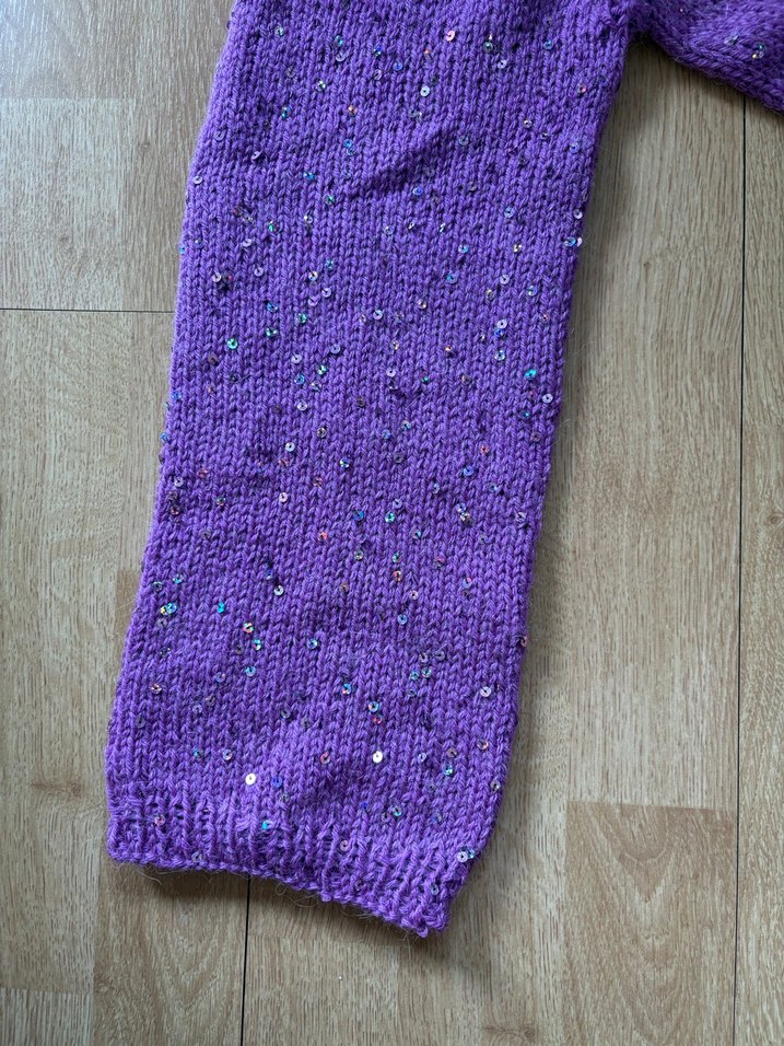 Parlak Mor Örgü Kadın Kazak - Görsel 4