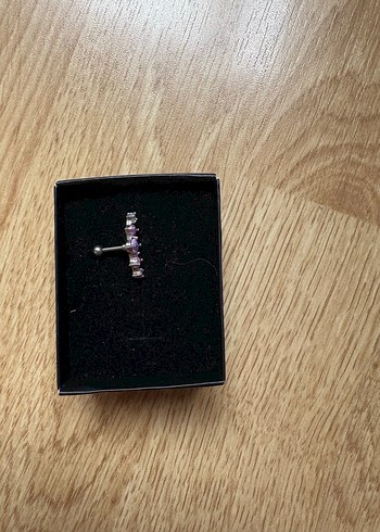 Mor Parlak Taşlı Piercing - Görsel 2