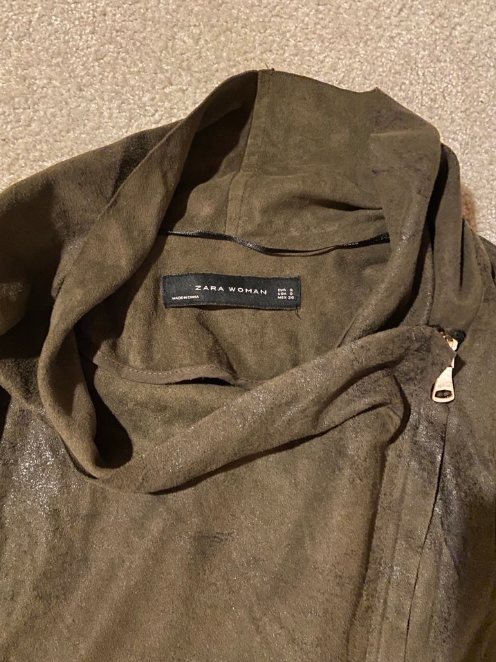 Kahverengi Süet Biker Ceket - Görsel 3