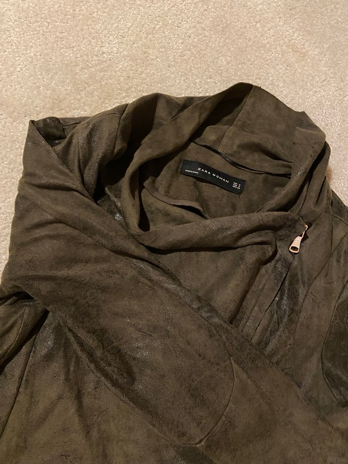 Kahverengi Süet Biker Ceket - Görsel 4